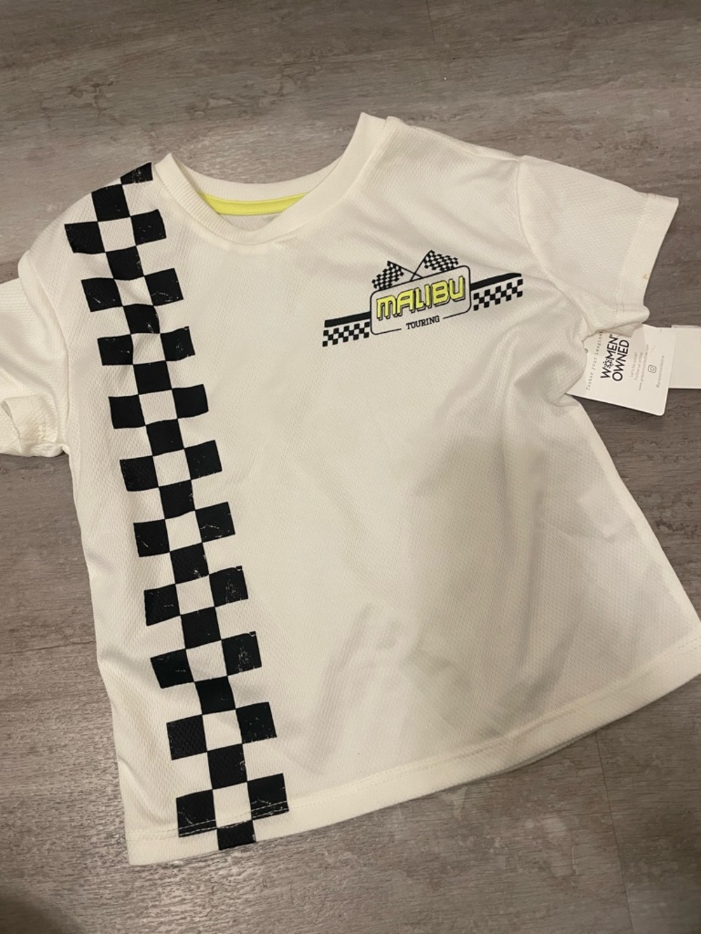 White Malibu Racing Graphic Short Sleeve Tee - Kids